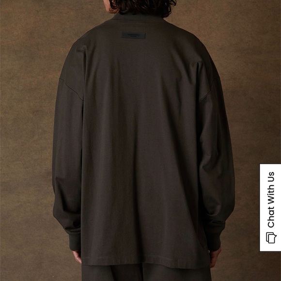 NWT Essentials Fear of God long sleeve tee. Size S. Off black. - Picture 3 of 5